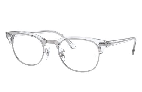 clubmaster optics eyeglasses  white transparent frame rb ray ban
