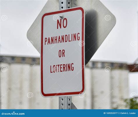 panhandling  loitering stock image image  sign soliciting