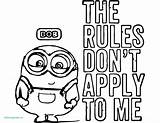 Coloring Minion Minions Pages Bob Rules Apply Printable Sheets Kevin Adult Drawing Dont Color Valentine Quote Cartoon Awesome Wecoloringpage Print sketch template