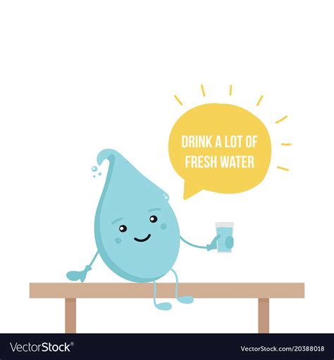 water drop character holding glass  royalty  vector