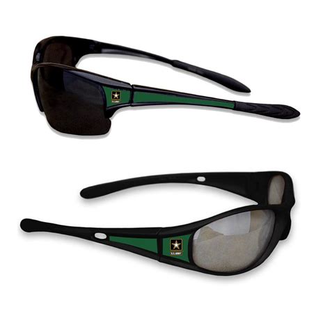 U S Army Black Sports Rimless Sunglasses Military Republic