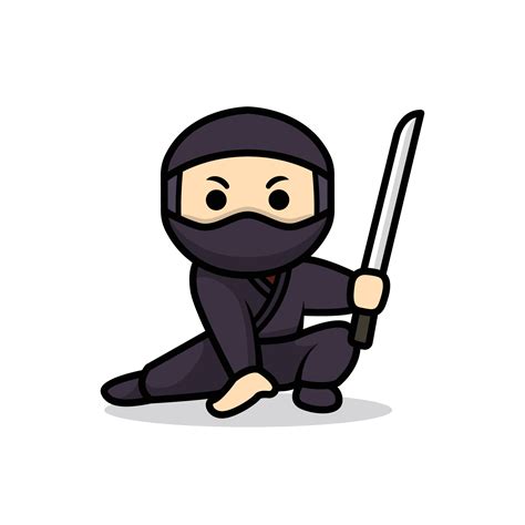 ninja cute mascot  vector art  vecteezy