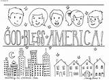 Coloring Bless God Pages America Usa sketch template