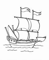Caravel Pirate Boat Gemi Coloringhome Mayflower sketch template