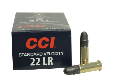 cci standard velocity ammo 22 long rifle 40 grain lead round nose box