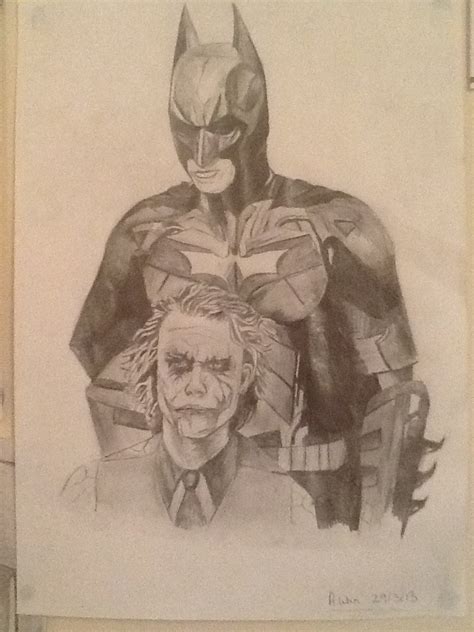 Batman And Joker Pencil Drawing By Ashleywain On Deviantart