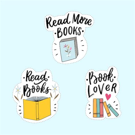 premium vector set  book stickers