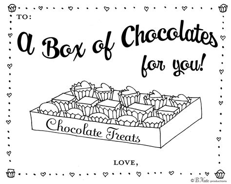 bnute productions box  chocolates coloring page