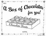 Coloring Pages Chocolates February Box Printable Kids Printables Valentine Print Bnute Size Person Productions sketch template