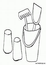 Coloring Pail Shovel Library Clipart Sketch sketch template