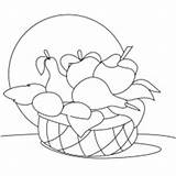 Fruit Draw Coloring Objects Basket Netart sketch template