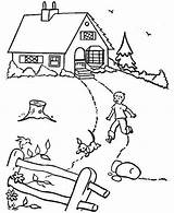 Country Coloring House Houses Size Print sketch template
