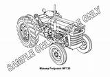 Massey Ferguson Tractor Murray Parker Sketch Coloring Mounted Sketches Model Template Drawings sketch template