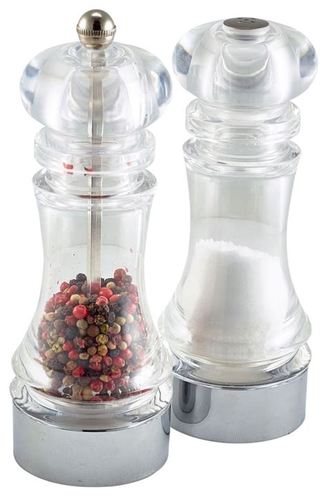 acrylic pepper mill salt shaker set catering products direct