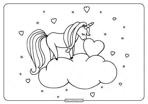 printable unicorn nuzzles heart  coloring pages  books