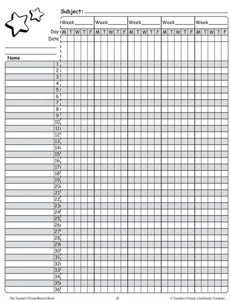 gradebook template template business
