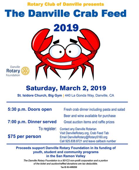 danville rotary crab feed flyer website rotary club  danville ca