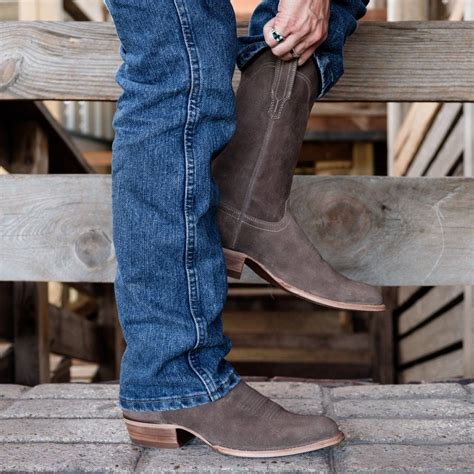 johnny  handmade waterproof suede cowboy boot tecovas mens