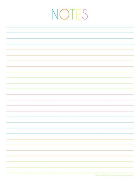 notes printables  printable stationery notebook paper