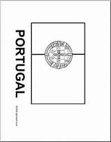 Flag Portuguese Portugal Bandeira Learn Brazilian Coloring Da Abcteach Discover sketch template