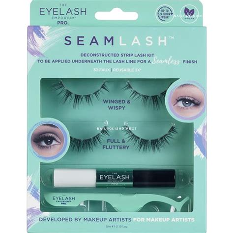 eyelash emporium seamlash false eyelash kit winged wispy full