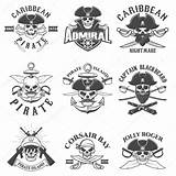 Bay Labels Emblems Corsairs Korsaren Piratenbucht Embleme Satz Aufkleber sketch template