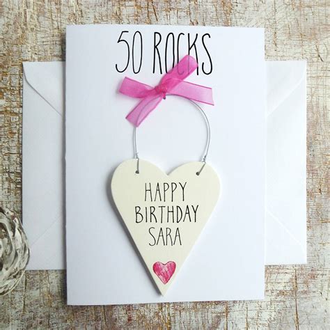 Personalised 50th Birthday Card For Her By Country Heart