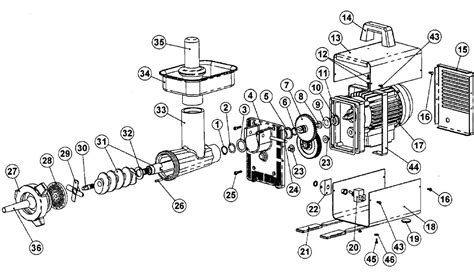 hobart meat grinder parts diagram
