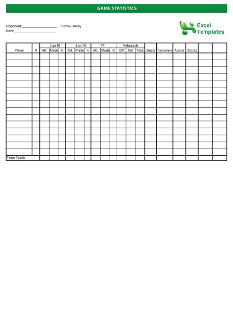 basketball score sheet printable