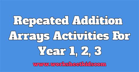 arrays  printable  worksheets kids