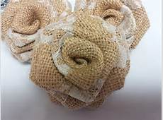 Burlap and Lace Flowers Burlap Flowers with Lace by GooGooFlowers