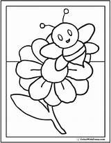 Flower Bee Coloring Pages Flowers Bumblebee Printable Honey Color Hives Cute Colorwithfuzzy Getcolorings sketch template