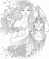 Coloring Pages Adult Artsy Uncolored Line Printable Adults Girl Book People Time Fairy Books sketch template