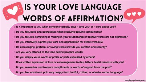Words Of Affirmation Love Language
