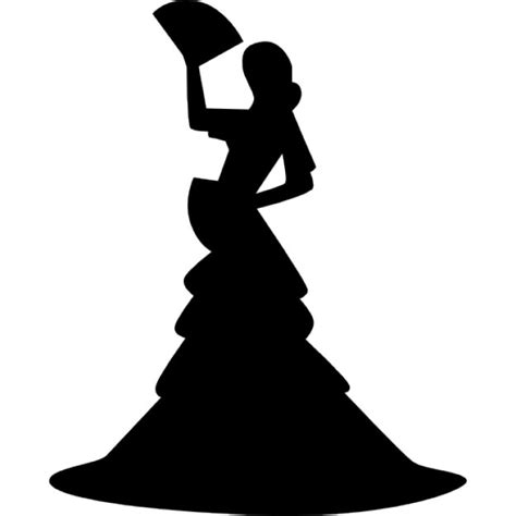 flamenco female dancer silhouette icons