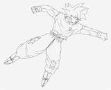 Instinct Goku Lineart Punching Breaker Songoku Nicepng Pngkey sketch template