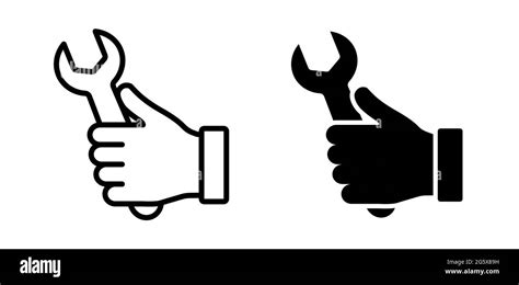 Hand Holding Wrench Symbol For Repair Or Maintenance Vector