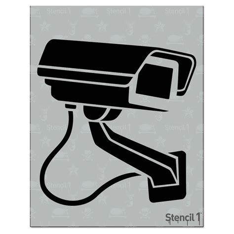 stencil surveillance  white camera stencil cool stencils