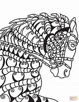 Coloring Horse Colorear Para Caballo Zentangle Pferd Malvorlage Dibujo Pages Head Dibujos Printable sketch template