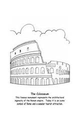 Colosseum Coloring Rome Pages Roman Gladiators sketch template
