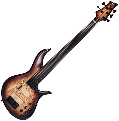 bass bnf fretless  string ebony fretboard brown burst satin solid body electric bass brown