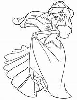 Coloring Ariel Princess Mermaid Pages Little Printable Dress Pretty Disney Kids Dresses Print Colouring Color Sheets Template Coloriage Wedding Feet sketch template