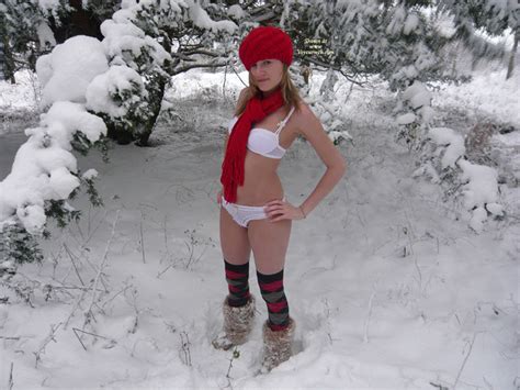 girl standing in snow in underwear january 2010 voyeur web hall of fame