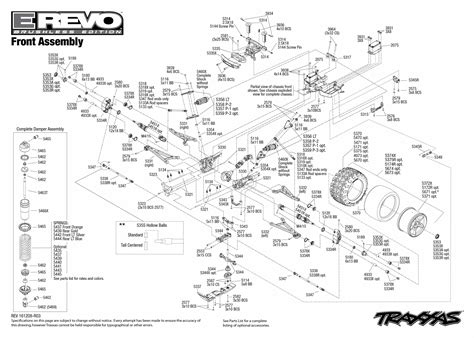 exploded view traxxas  revo  brushless tqi tsm rtr bez  front part astra