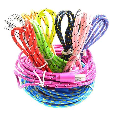 wire sync data charger cable  iphone     braided usb charger cable woven