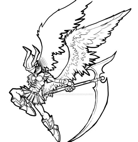 angel warrior lineart     shadow  dragon  deviantart