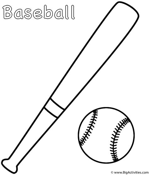 baseball  bat coloring page sports