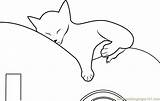 Coloring Cat Sleeping Car Coloringpages101 Pages sketch template