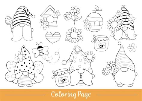 premium vector coloring page cute gnome