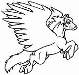 Coloring Horse Flying Pegasus Pages Jumping Unicorn Color Preschool Preschoolcrafts sketch template